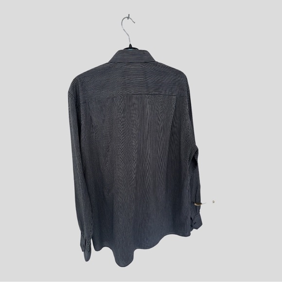 F&f Size L 16.5” Neck Grey Stripped Shirt - Picture 6 of 12